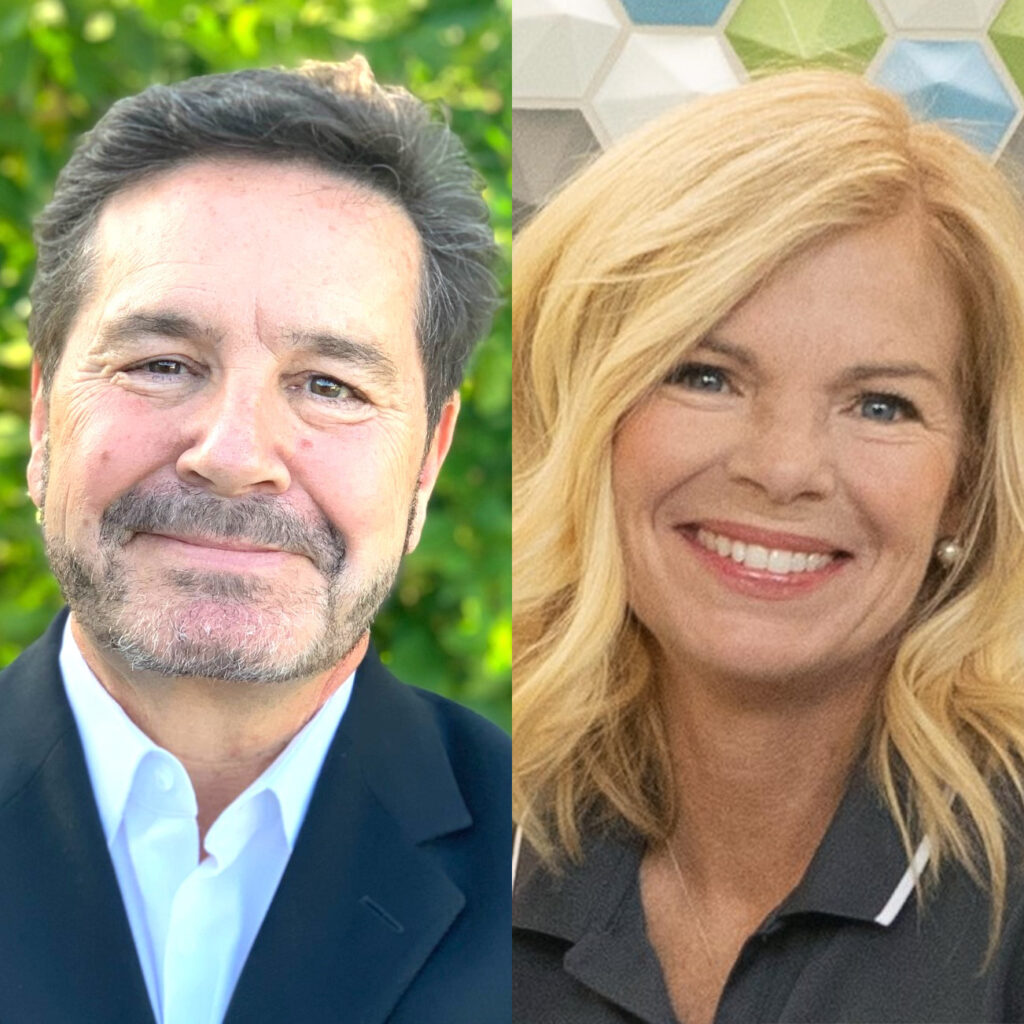 Left is Greg Buchert's headshot, right is Kimberly Gramm's headshot